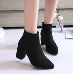 Black Martin Boots with Thick Heels