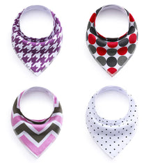 4-Pack Double Layer Fleece Baby Bibs