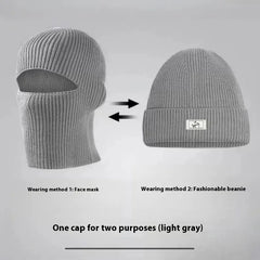 Men's Outdoor Thickened Warm Wool Hat Mask Dual-use