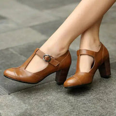 Summer High Heels with Buckle Strap for Women