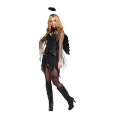 Halloween Sexy Dark Angel Costume with Wings and Accessories