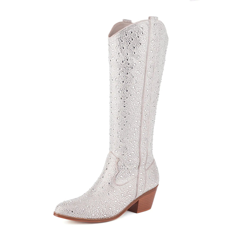 XEYANFYS Rhinestone Cowgirl Boots Size 9