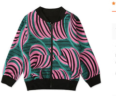 Bohemian Print Zipper Coat for Kids' Clothing