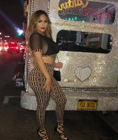 Mesh Pencil Pants Set
