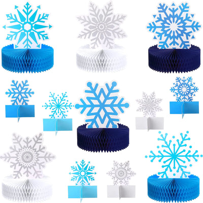 12 Pieces Winter Snowflake Birthday Party Supplies