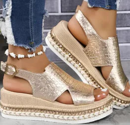 Auréa Heels - Stylish Comfort Wedge Sandals for Women