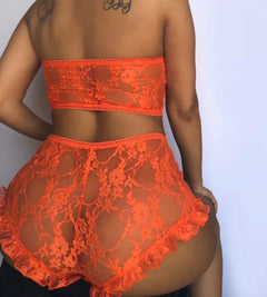 Lace Bralette and Panty Set - Sheer and Ultra-Thin