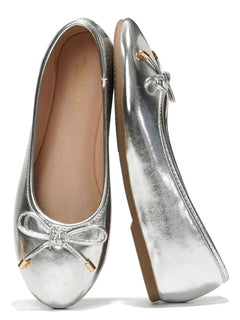 Project Cloud Ballet Flats Shoes for Women (Silver 9)