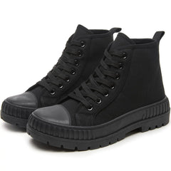 Rominz Womens Platform Sneakers Fashion High Top (Black US 6)