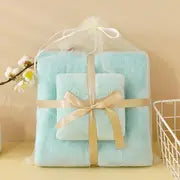 2pcs Ultra Soft Coral Fleece Shower Towel Set