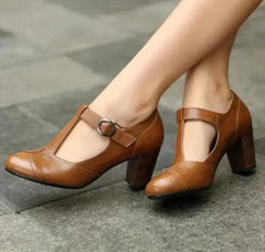 Summer High Heels with Buckle Strap for Women