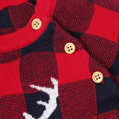 Autumn Long Sleeve Baby Bodysuit with Reindeer Print