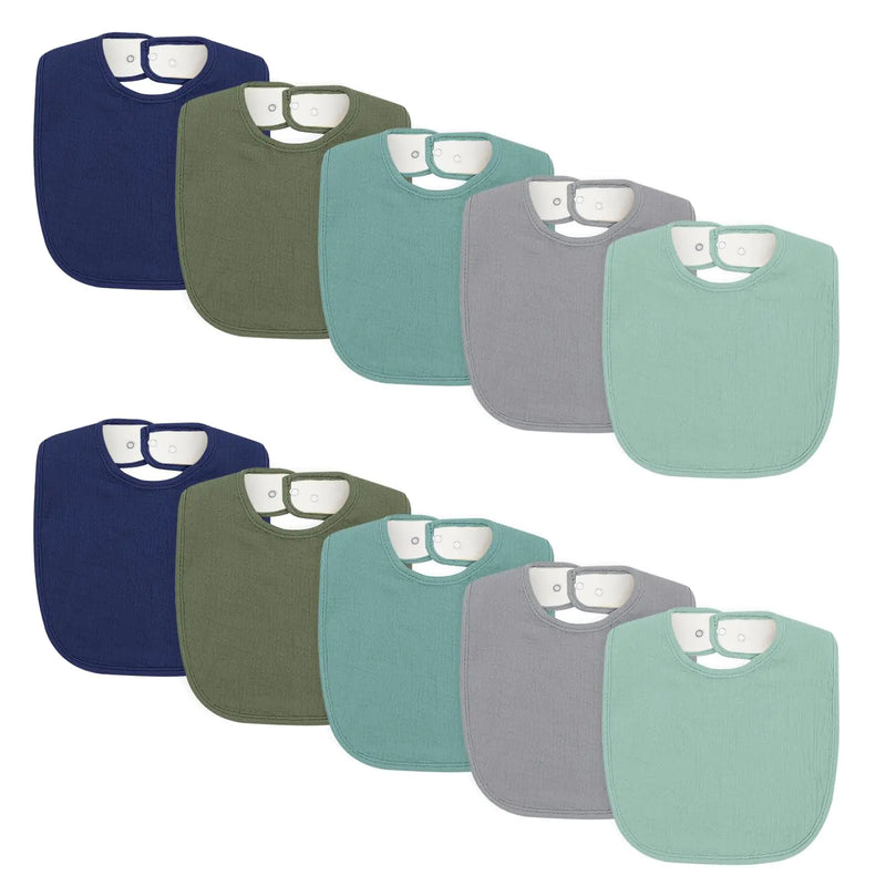 JEYUEHZH 10 Pack Baby Bibs 5 Solid Colors bab