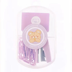 Creative Macaron Paper Clip and Stapler Set
