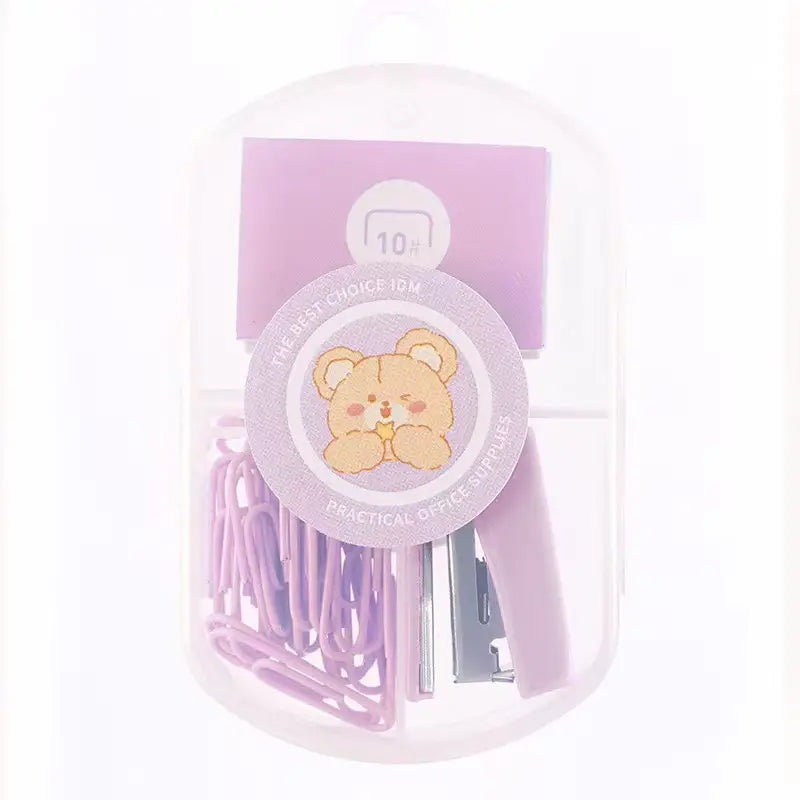 Creative Macaron Paper Clip and Stapler Set