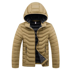 Men's Winter Casual Hooded Parka Jacket with Detachable Hat