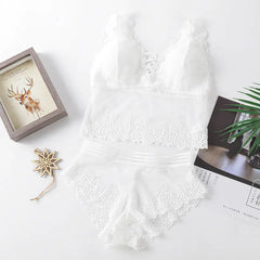 Lace Backless Bralette and Panty Set for Women