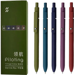 Gel Pens, 5 Pcs 0.5mm Black Ink Pens Fine Point