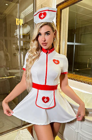 Women's Nurse Halloween Costume Role Play Lingerie Outfit