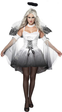 Halloween Sexy Dark Angel Costume with Wings and Accessories