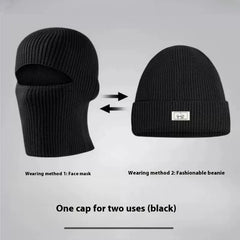 Men's Outdoor Thickened Warm Wool Hat Mask Dual-use