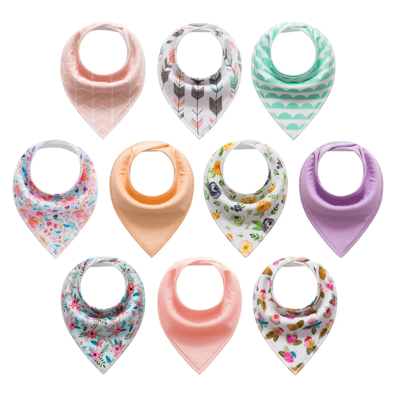 Little Tots Baby Bandana Drool Bibs 10pk
