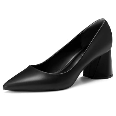 ALICEPUB Black Chunky Heels Closed Toe Size 9