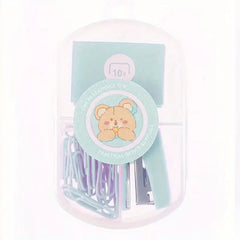 Creative Macaron Paper Clip and Stapler Set